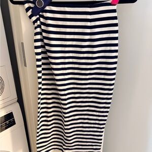 J. Crew Navy and White Striped Pencil Skirt